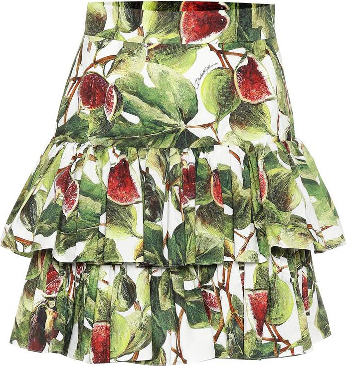 Dolce & Gabbana Fig cotton poplin miniskirt
