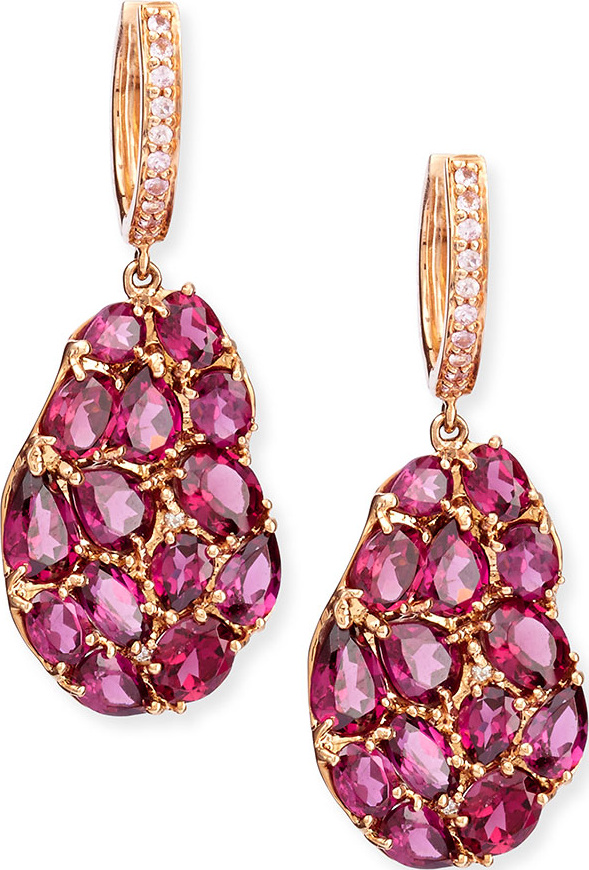 Rina Limor Wavy Rhodolite Drop Earrings