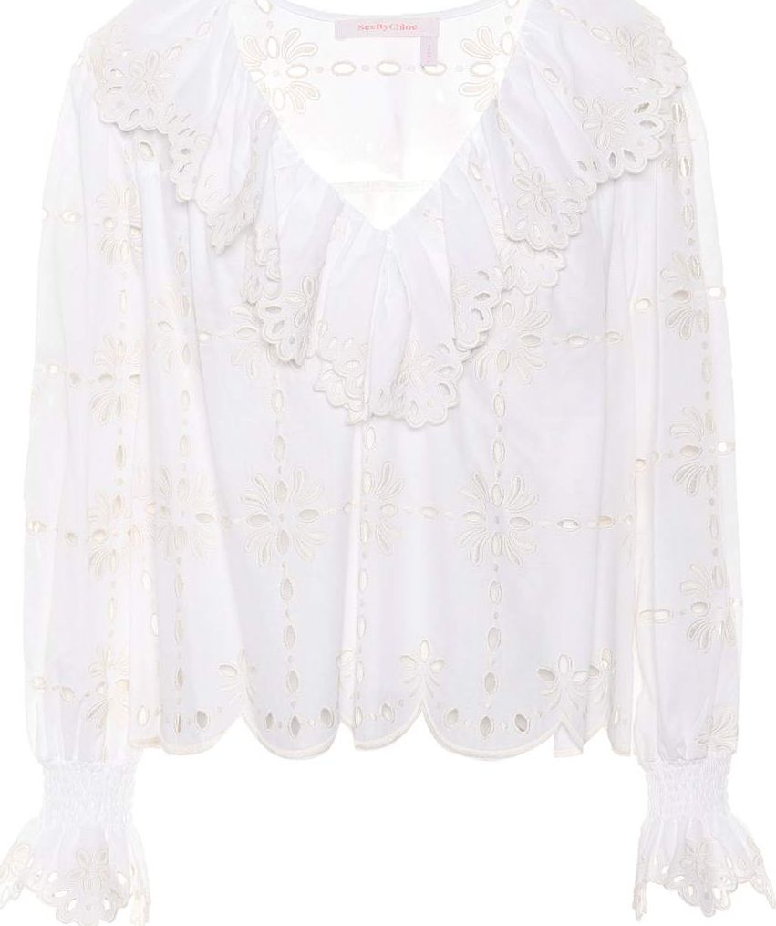 See By Chloé Embroidered cotton top
