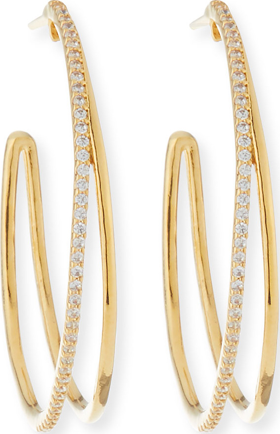 Tai Large Split Hoop Earrings w/ Pavé