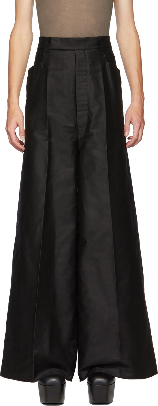 Rick Owens Black Oversized Larry Trousers
