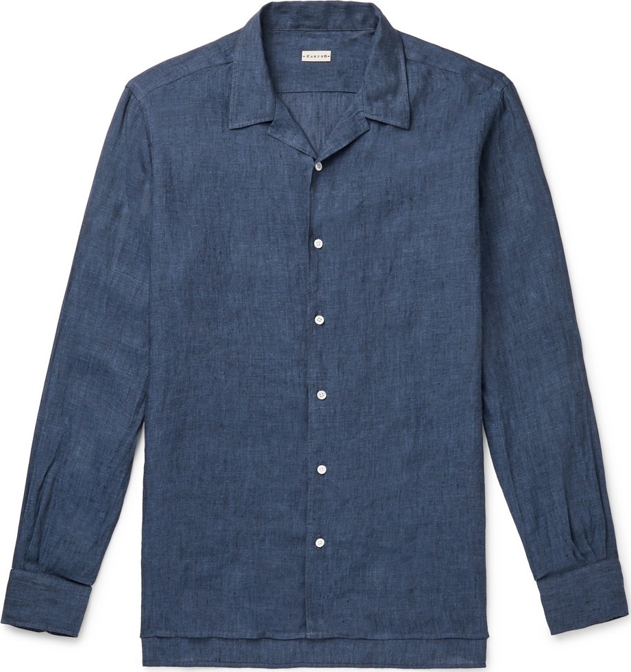 Caruso Camp-Collar Linen Shirt