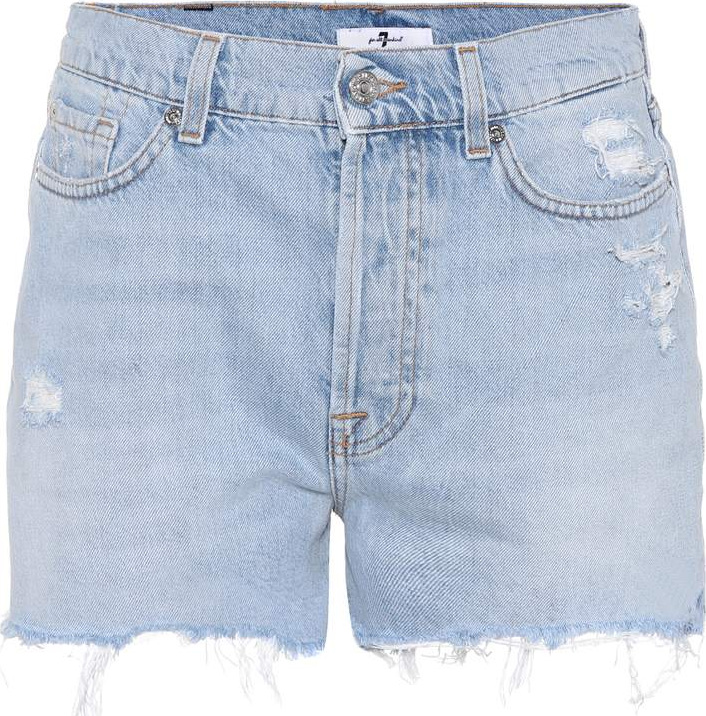 7 For All Mankind High-waisted denim shorts