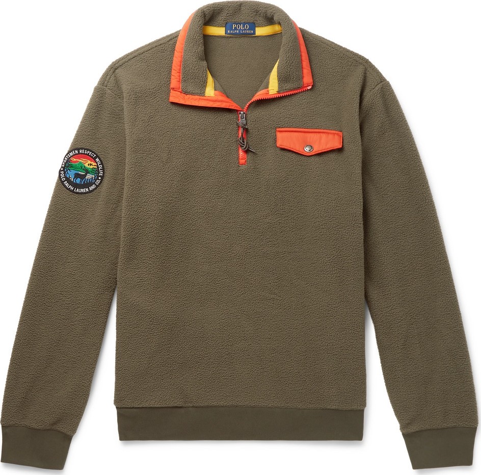 Polo Ralph Lauren Contrast-Trimmed Fleece Half-Zip Sweatshirt