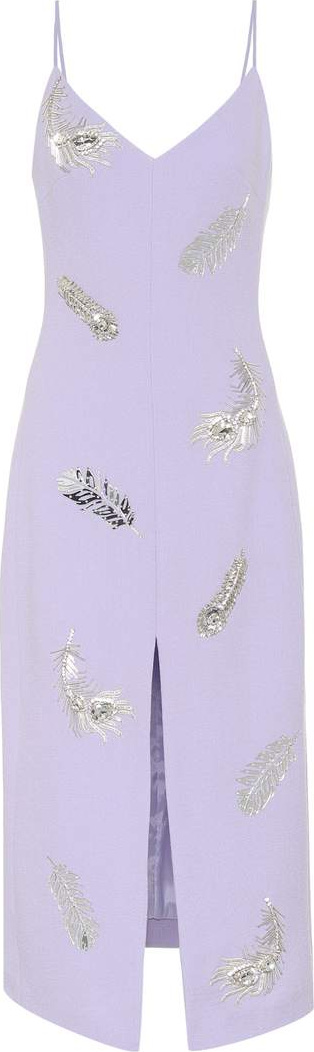 David Koma Embellished wool crêpe midi dress