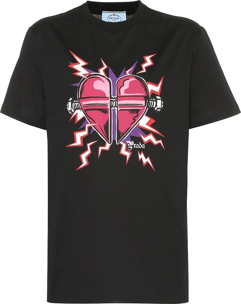 Prada Printed cotton-jersey T-shirt