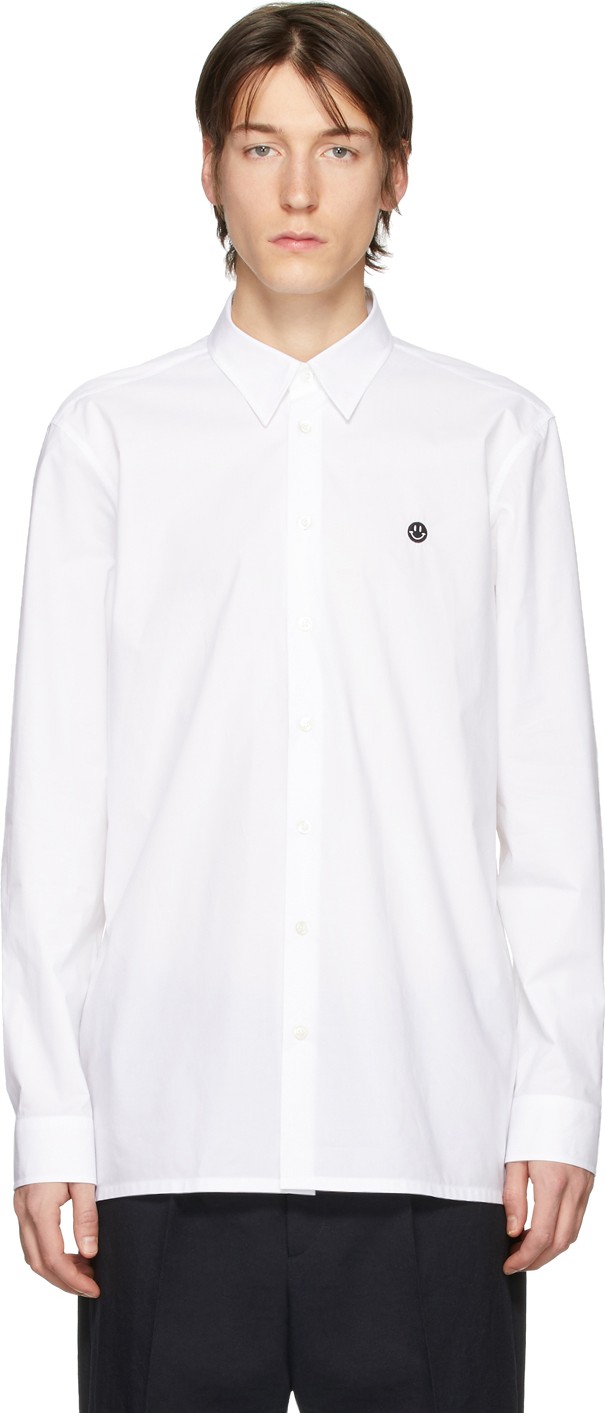 Raf Simons White Smiley Regular Fit Shirt