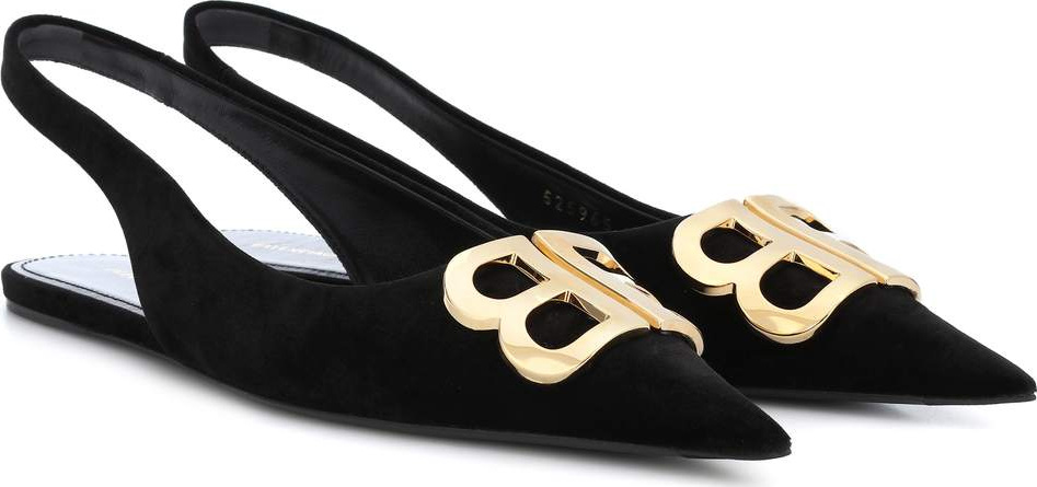Balenciaga BB velvet slingback slippers
