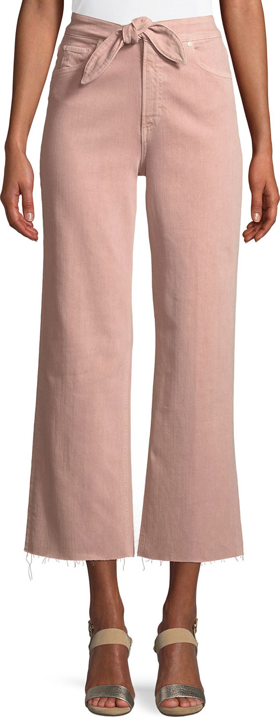 PAIGE Nellie Tie-Front Denim Culotte Pants