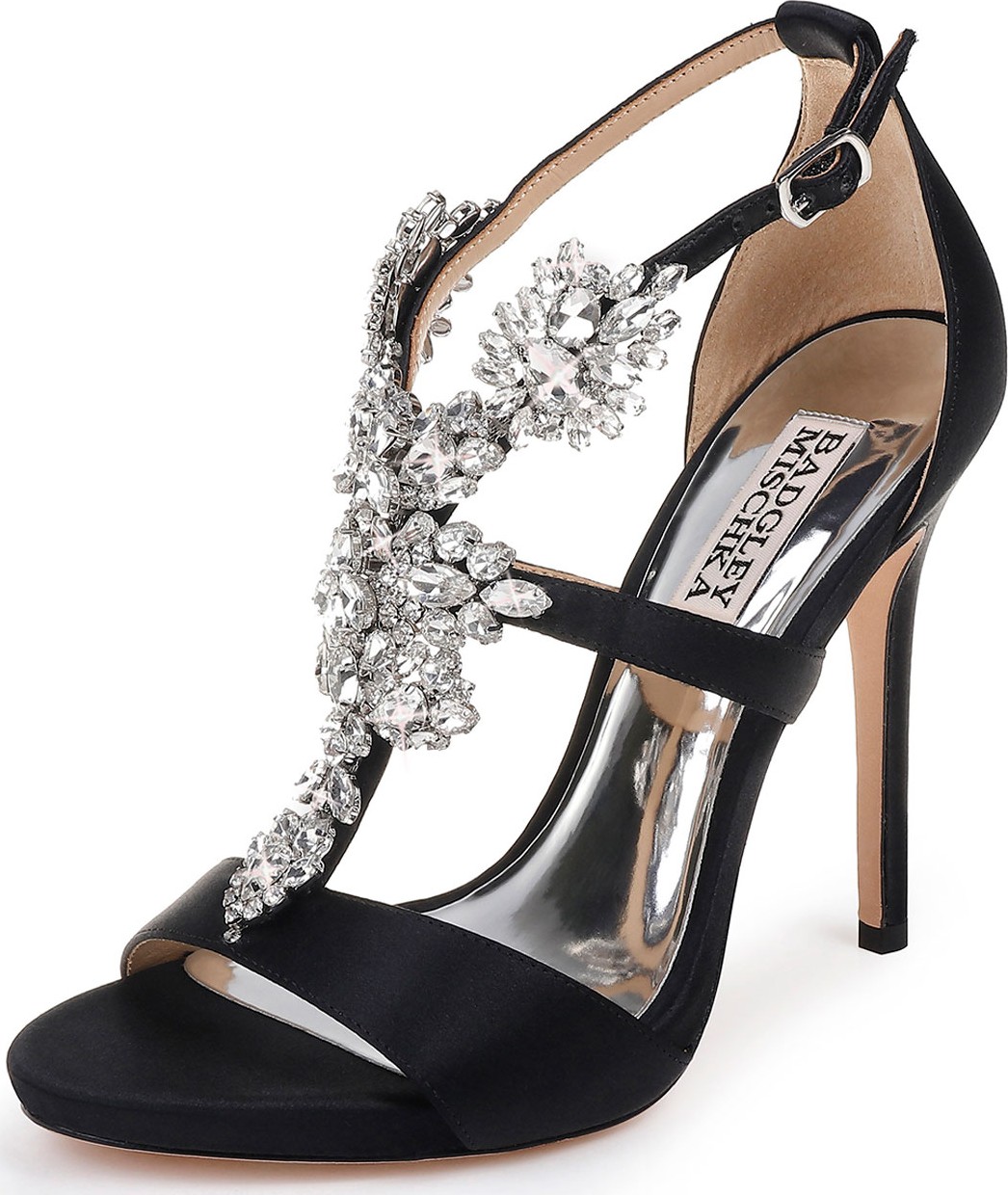 Badgley Mischka Leah Embellished T-Strap Sandals