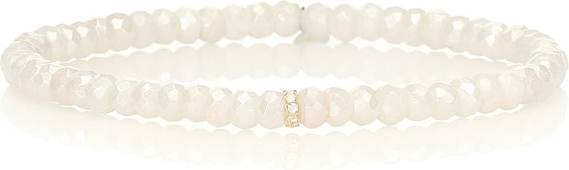 Sydney Evan Exclusive to Mytheresa – Beaded bracelet with 14kt yellow gold and diamond bezel