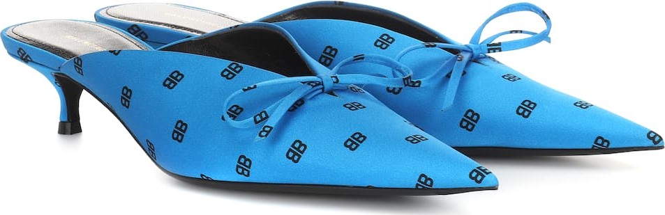 Balenciaga BB Knife satin mules