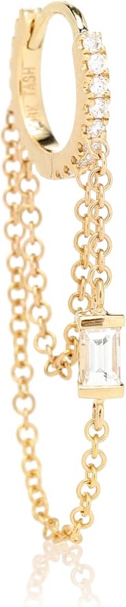 Maria Tash Diamond Eternity 18k gold single earring with diamonds