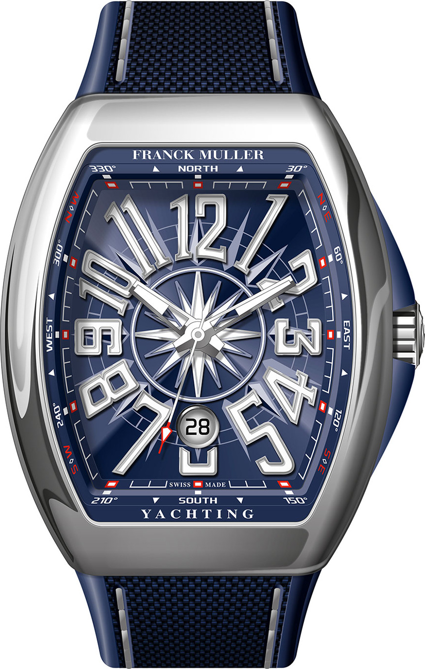 Franck Muller Vanguard Yachting Watch with Blue Carbon Fiber Strap