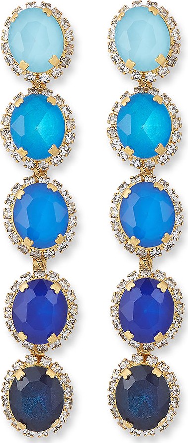 Elizabeth Cole Von Ombre Drop Earrings, Blue