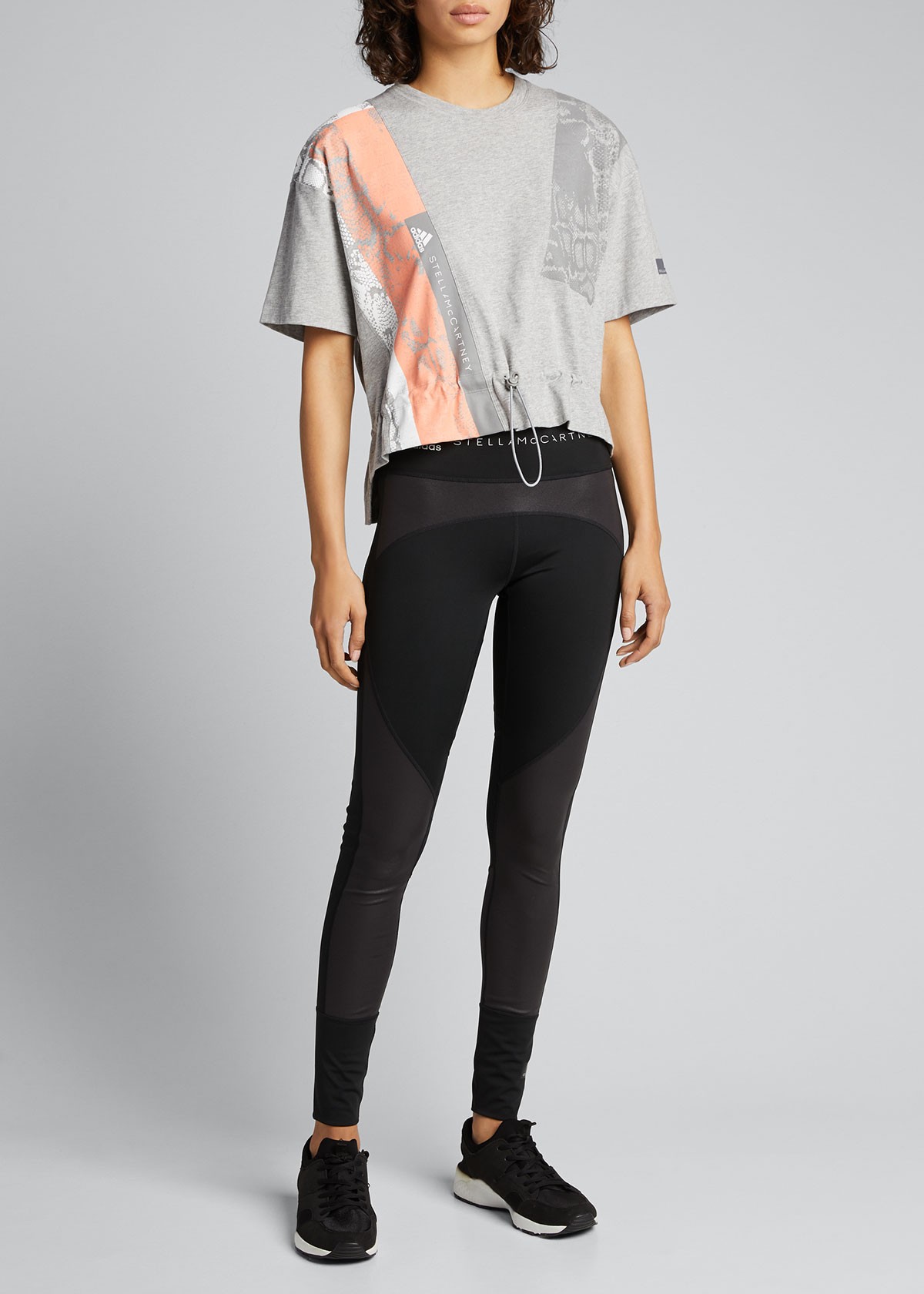 Adidas By Stella McCartney Graphic Drawstring-Waist Short-Sleeve Tee