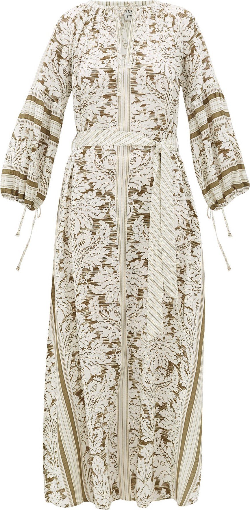 D'Ascoli Southampton-print silk-crepe maxi dress