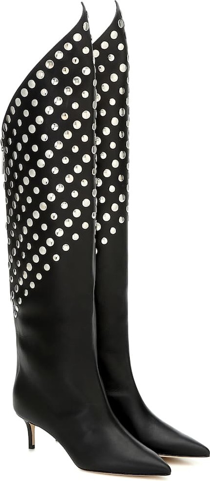 Christopher Kane Embellished leather knee-high boots