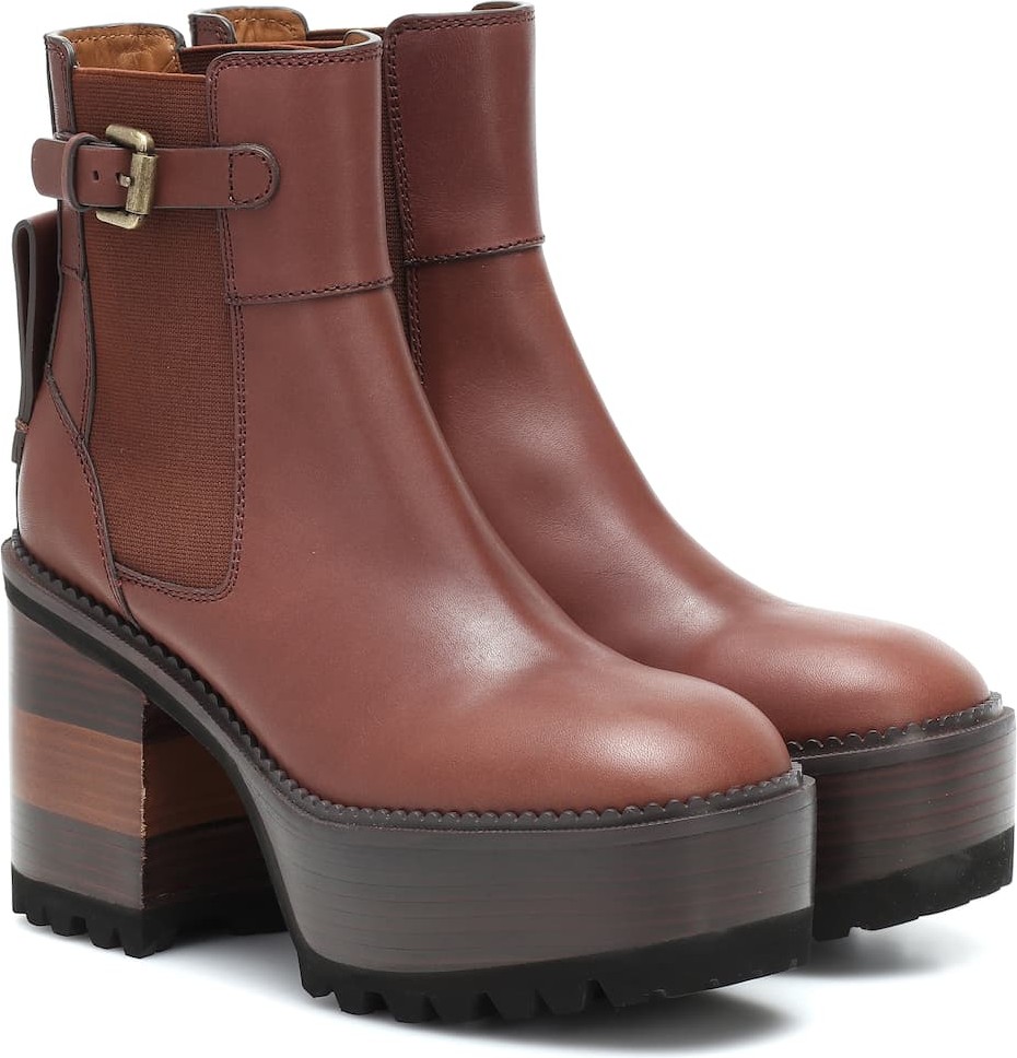 See By Chloé Leather platform ankle boots