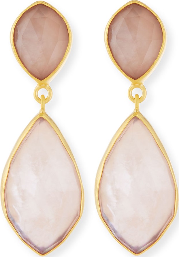 Dina Mackney Rose Quartz Double-Drop Earrings