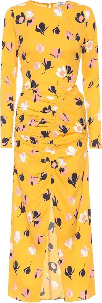 Self Portrait Floral stretch crêpe dress