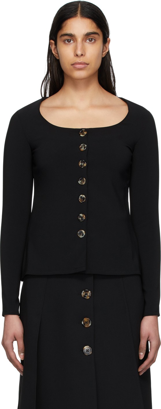 A.W.A.K.E Black Scoop Neck Top