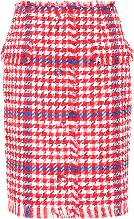 MSGM Houndstooth tweed skirt