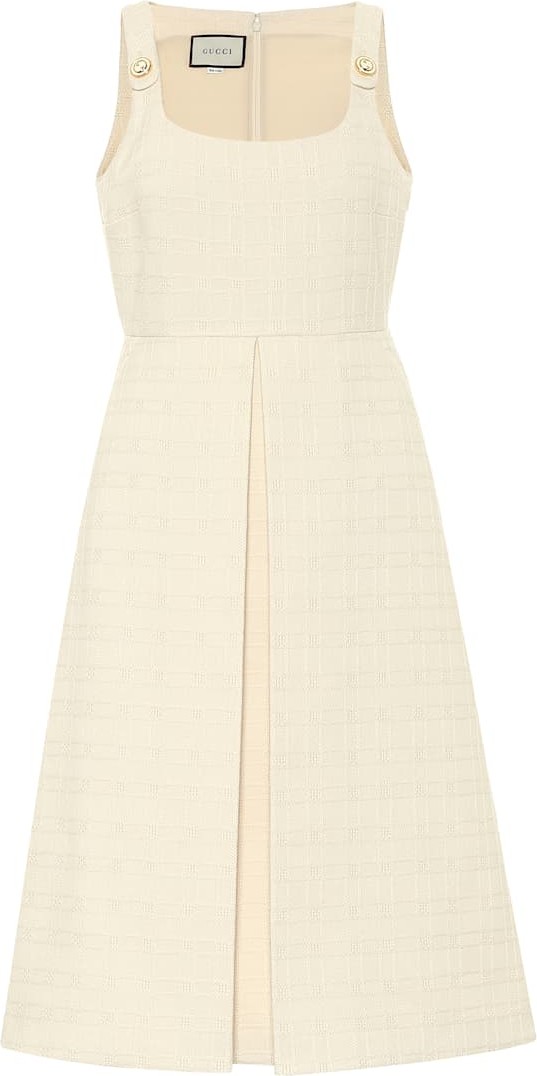 Gucci Cotton and wool tweed midi dress