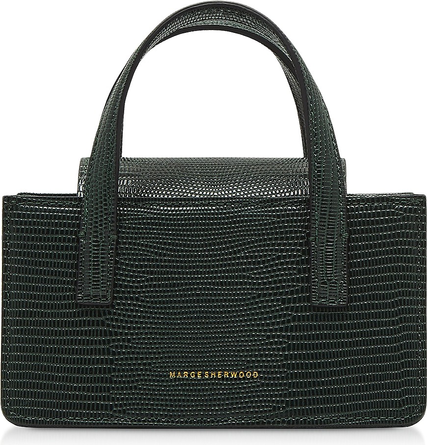 Marge Sherwood Lizard Embossed Leather Grandma Mini Tote