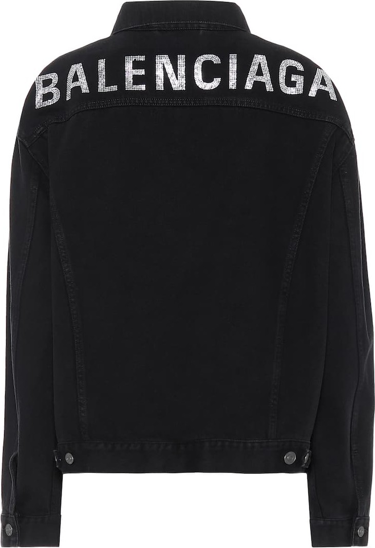 Balenciaga Logo embellished denim jacket