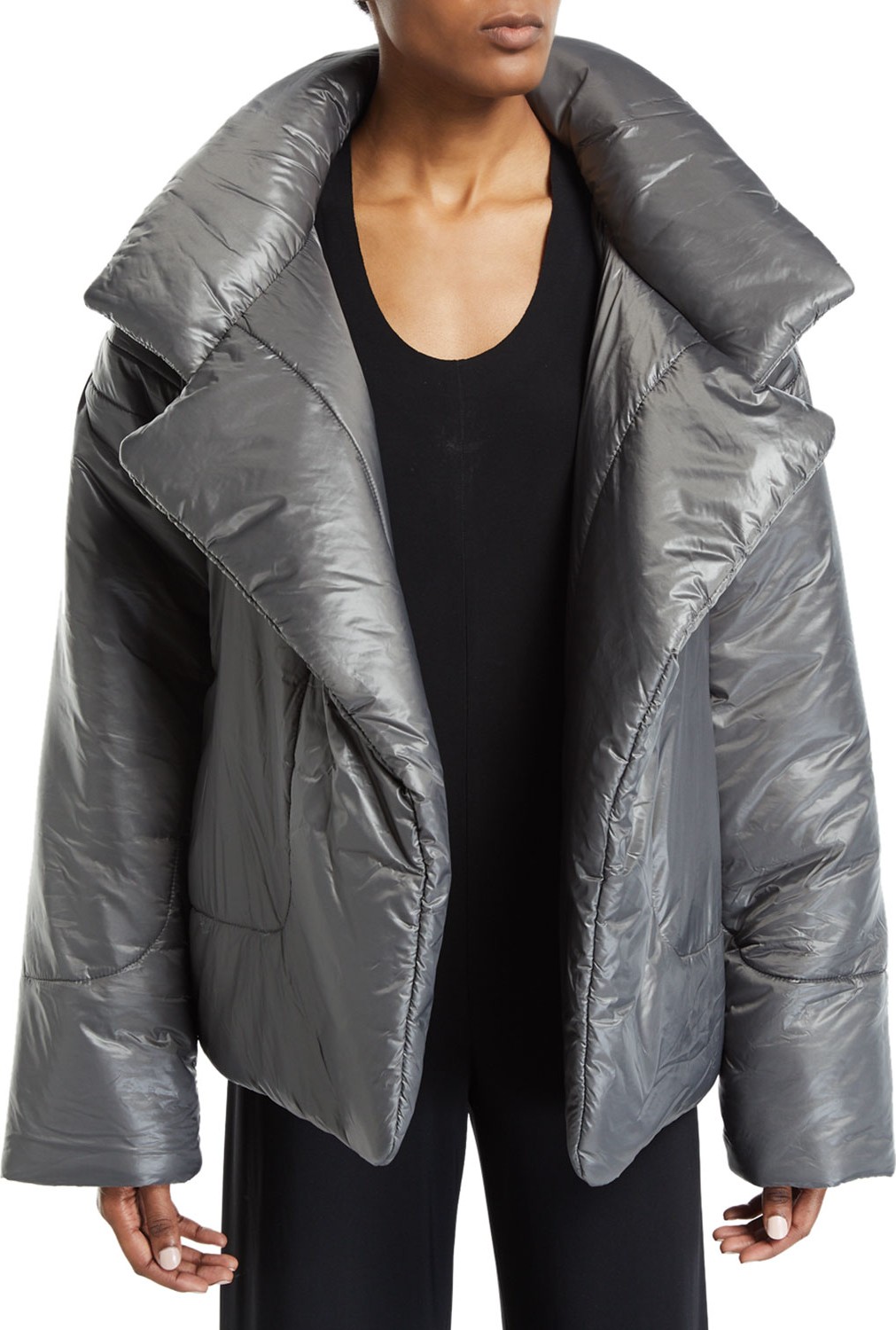 Norma Kamali Sleeping Bag Open-Front Puffer Coat