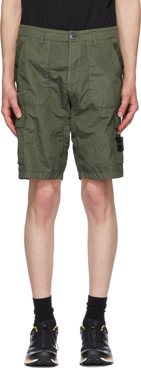 Stone Island Green Nylon Metal Shorts