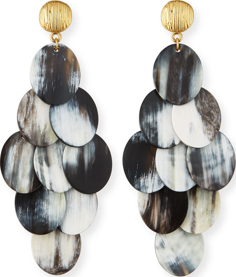 NEST Jewelry Mixed Horn Cluster Drop Earrings