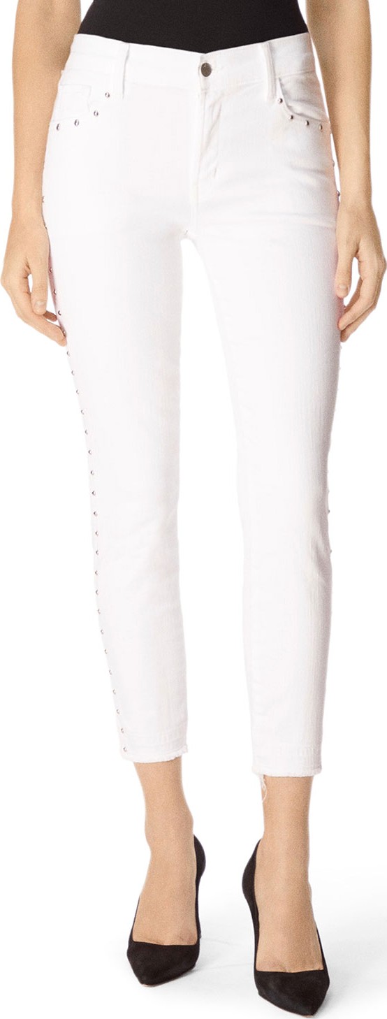 J BRAND Alana High-Rise Cropped Super Skinny Jeans with Studs