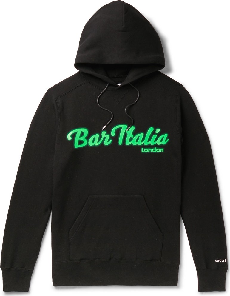 Sacai Printed Loopback Cotton-Jersey Hoodie