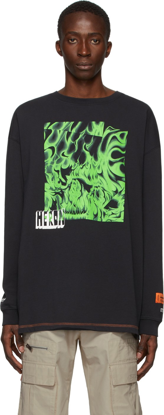 Heron Preston Black Box Skull Long Sleeve T-Shirt