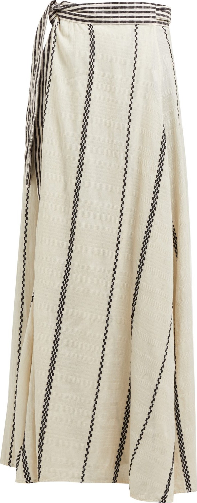 ace&jig Sangria striped cotton wrap skirt