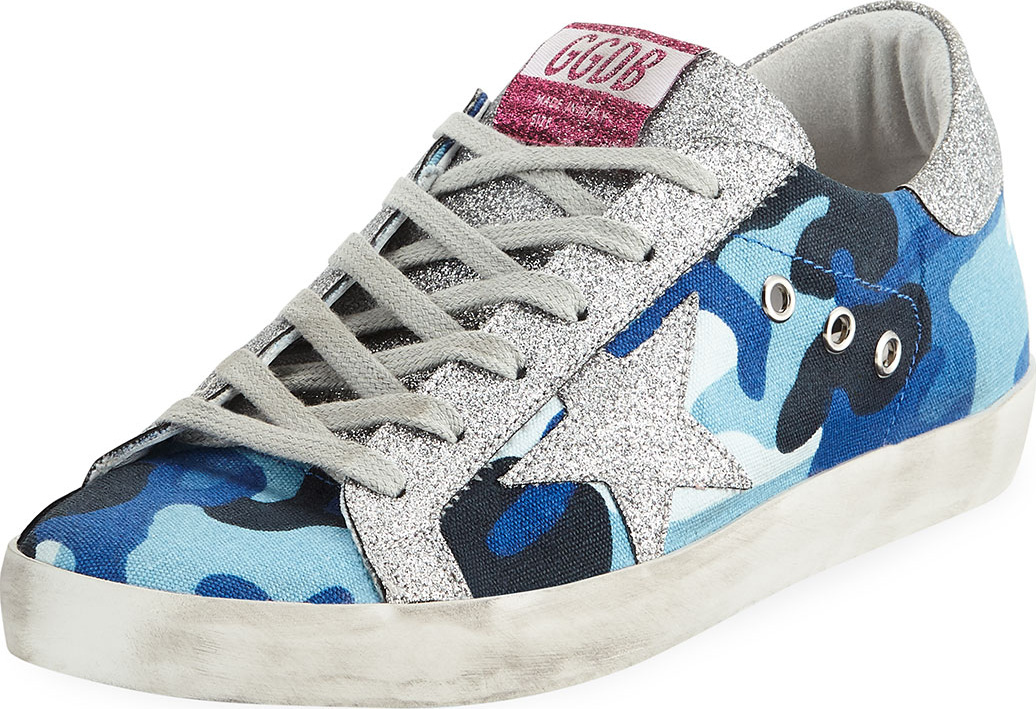 Golden Goose Deluxe Brand Superstar Glitter Camo Sneakers