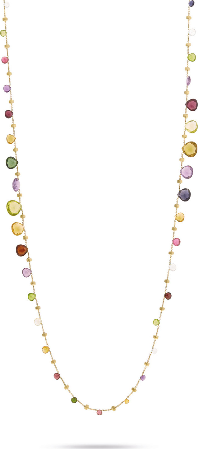 Marco Bicego Paradise Graduated Long Necklace with Mixed Elevated Gemstones, 36"