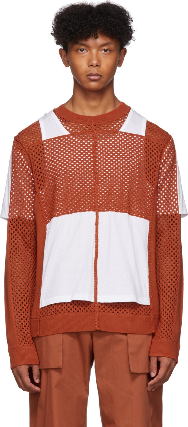 Craig Green Orange Crochet Jersey Sweater