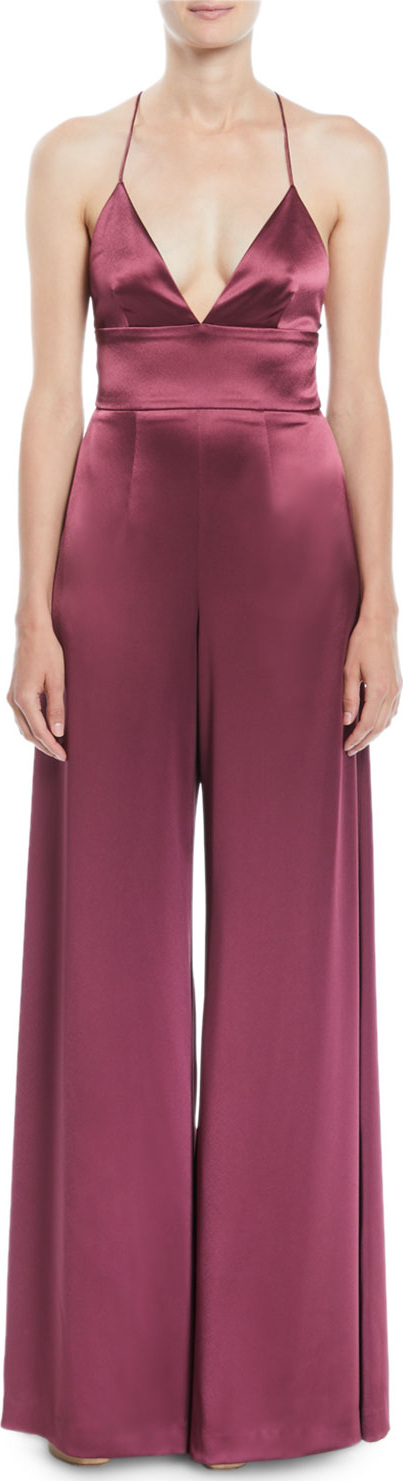 Jill Jill Stuart Satin Crisscross-Back Jumpsuit