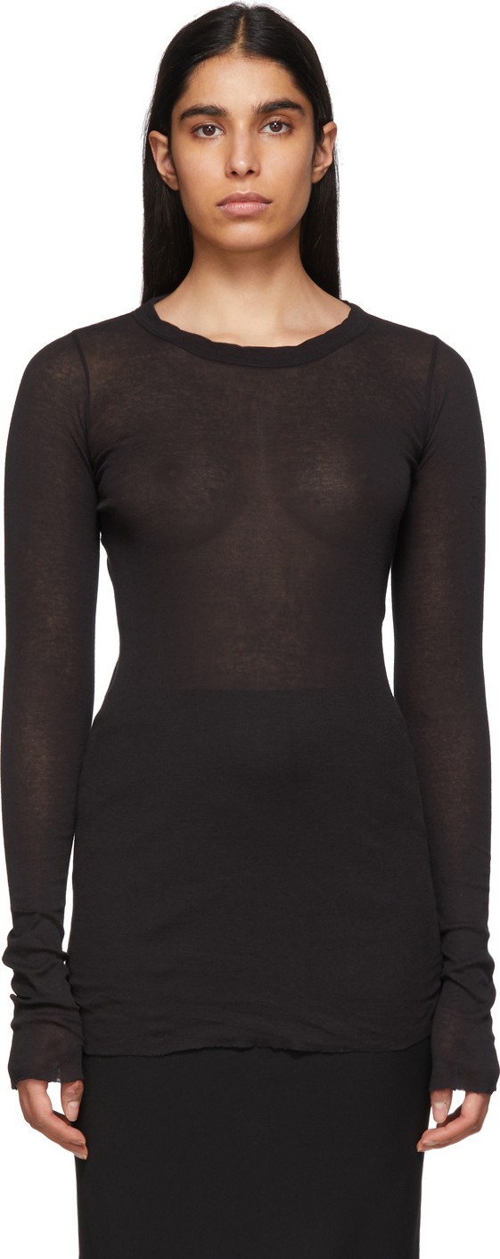 Rick Owens Black Rib Long Sleeve T-Shirt
