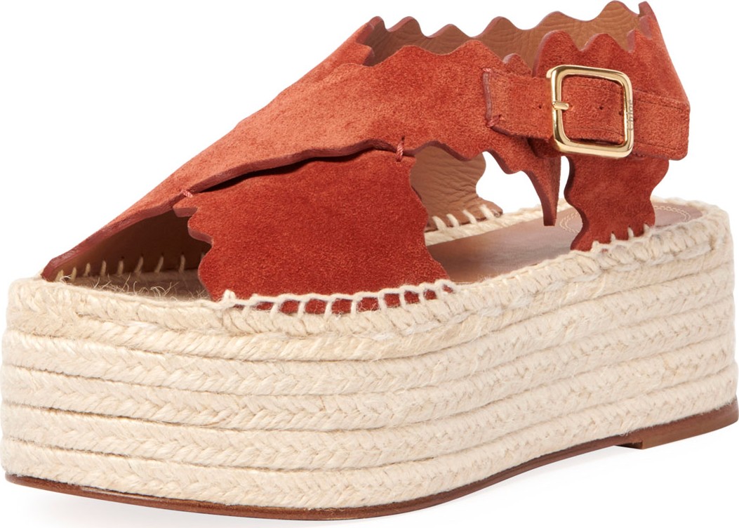 Chloe Lauren Wave Platform Espadrilles