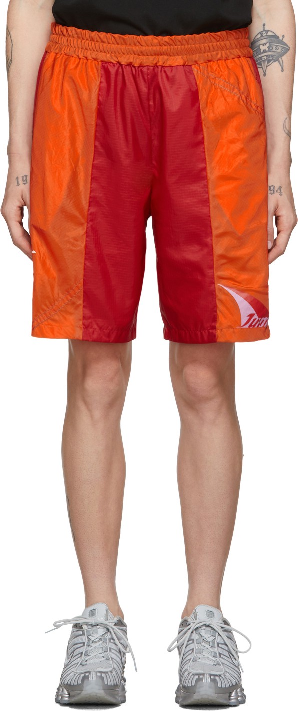 Heron Preston SSENSE Exclusive Orange & Red "JUMP" Shorts