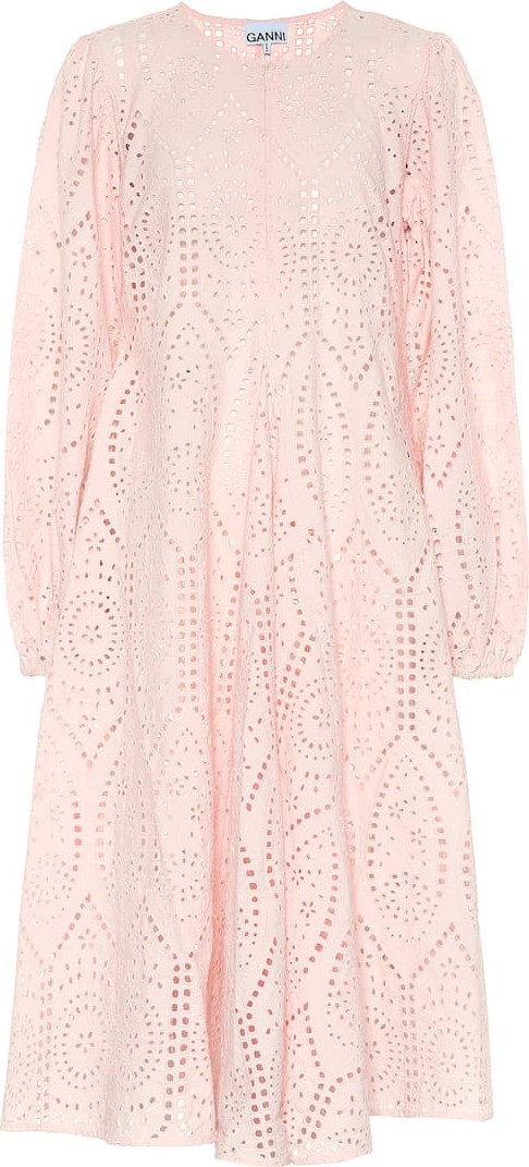 Ganni Eyelet cotton midi dress