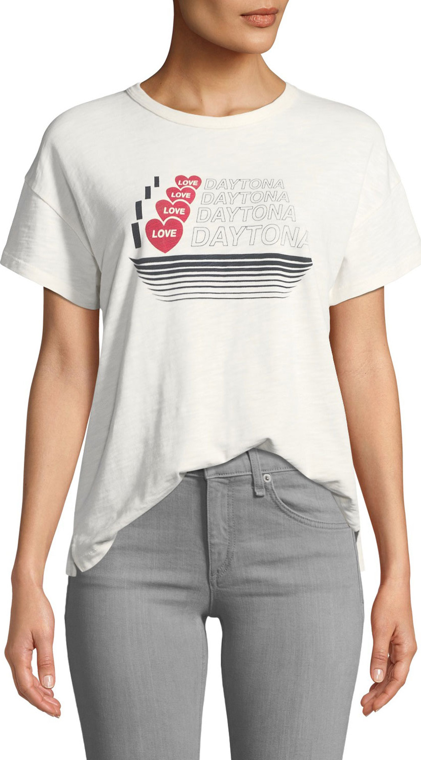Rag & Bone I Love Daytona Crewneck Short-Sleeve Cotton Tee