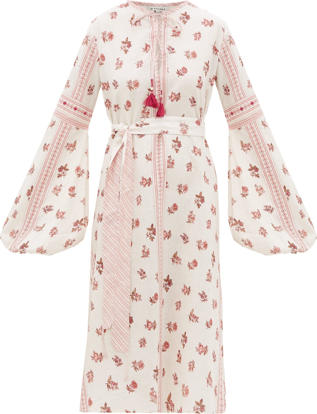 D'Ascoli Montauk belted floral-print cotton dress