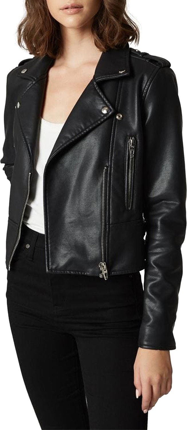 BLANKNYC It Takes Two Vegan Leather Moto Jacket