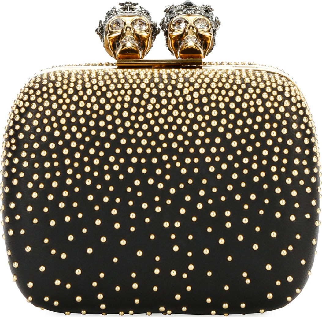 Alexander McQueen Queen & King Skull Mini Box Clutch Bag