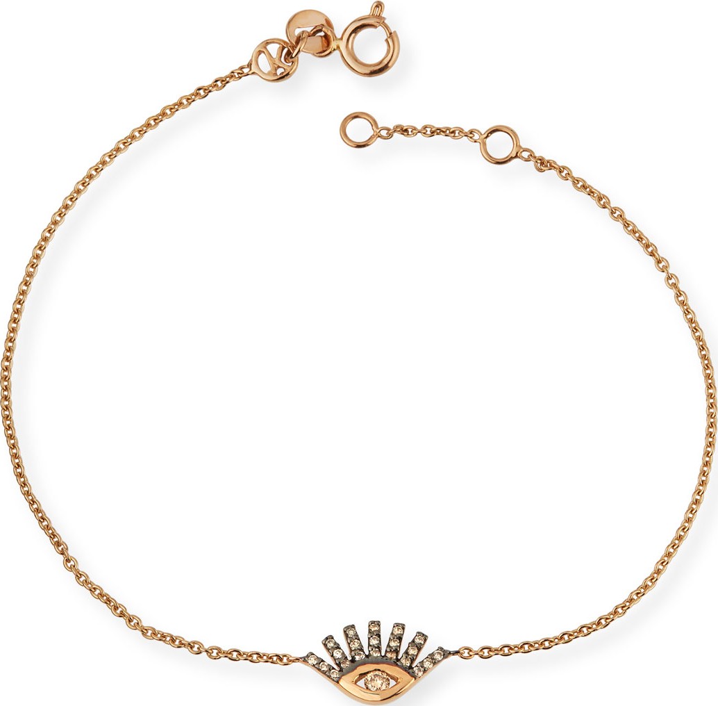 Kismet by Milka 14k Rose Gold Diamond Evil Eye Bracelet